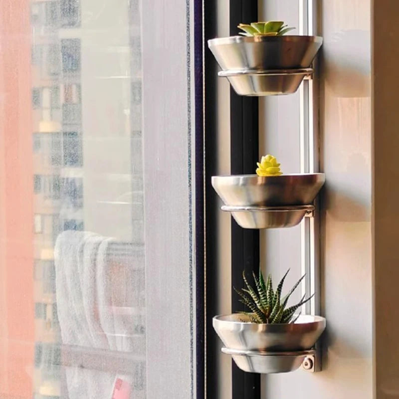 Terrace Plant Shelves Indoor Succulent Plant Pots Floating Metal Wall Shelf Window Sill Flower Stand Modern Balcony Decorations